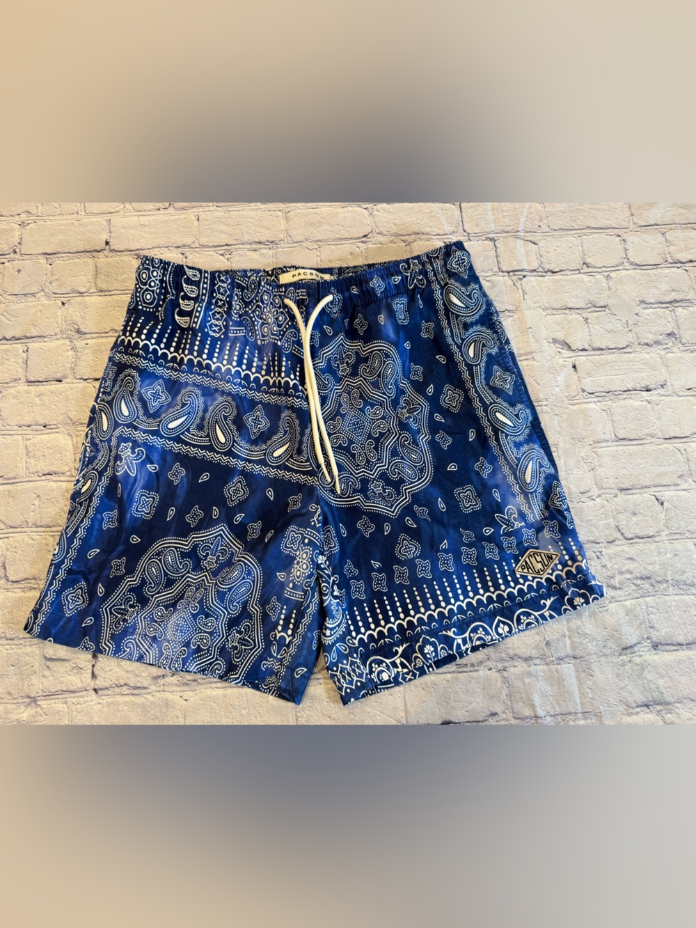PacSun Paisley Bandana Pattern Swim Shorts.